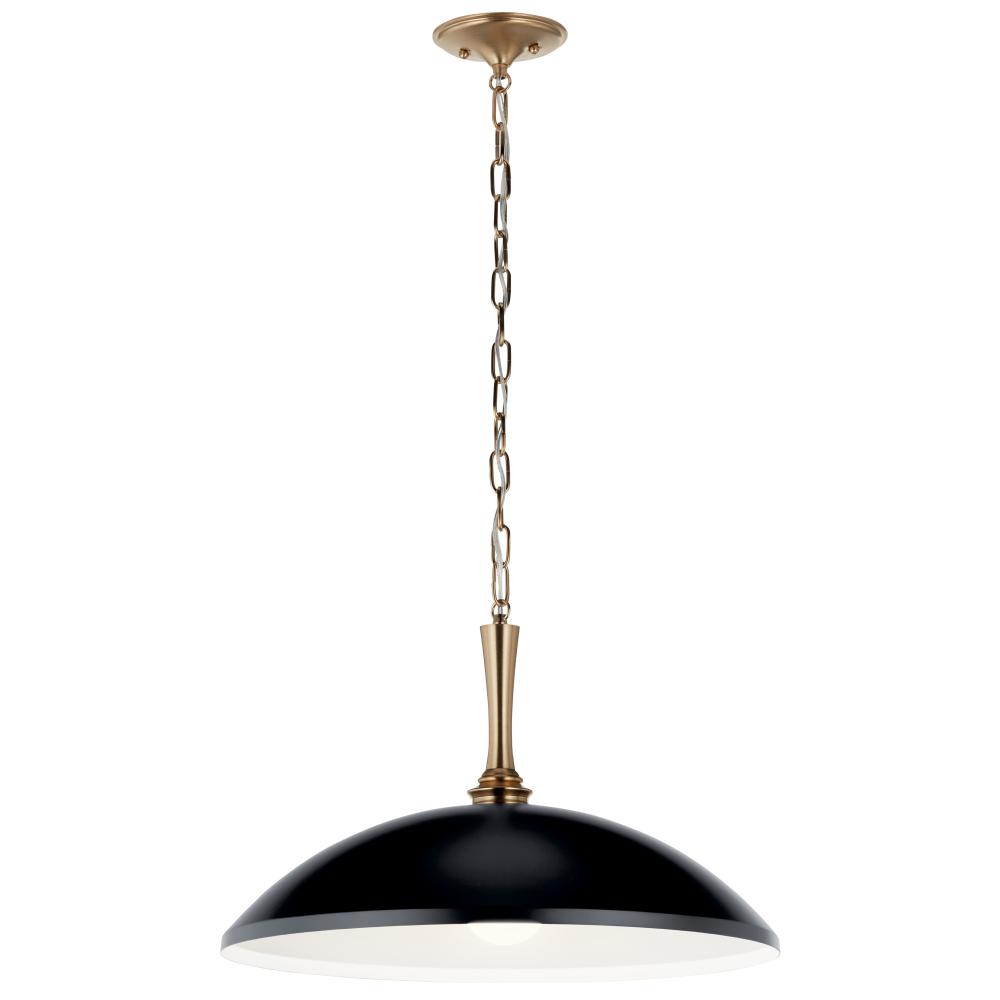 Delarosa 20 Inch 1 Light Pendant in Black and Champagne Bronze