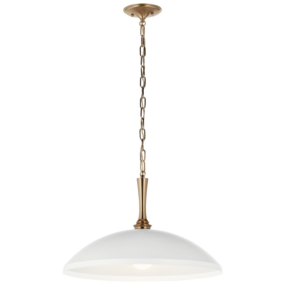 Delarosa 20 Inch 1 Light Pendant in White and Champagne Bronze