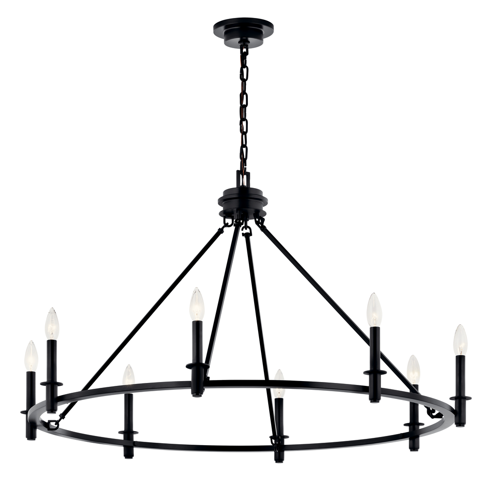 Carrick 40.75 Inch 8 Light Chandelier in Black