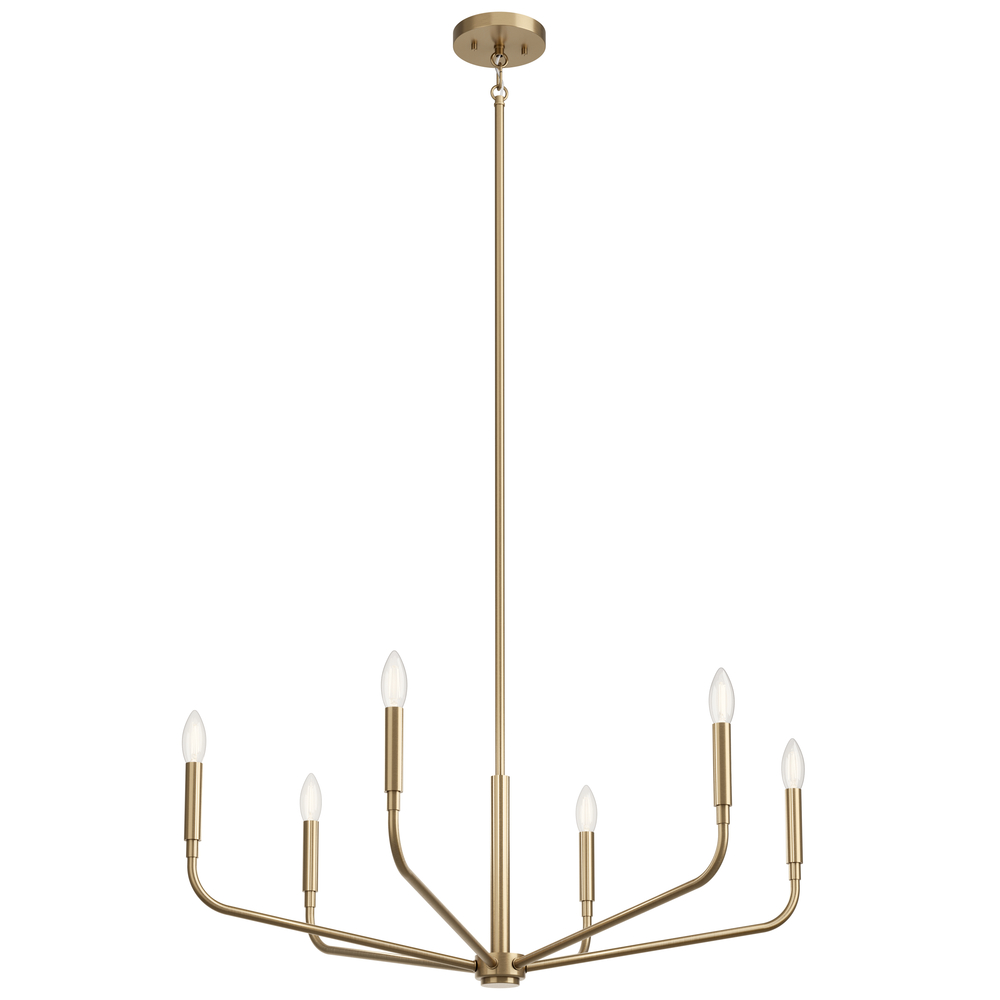 Madden 32 Inch 6 Light Chandelier in Champagne Bronze