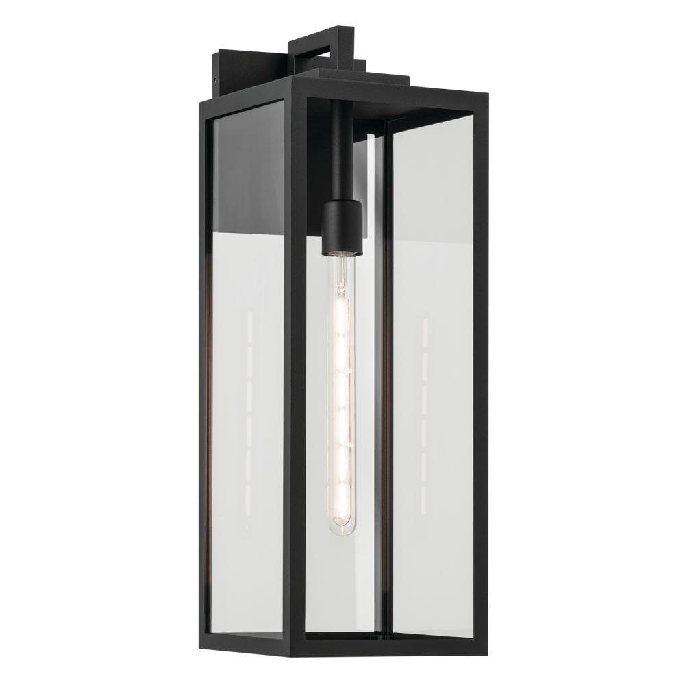 Branner 24 inch 1 Light Outdoor Wall Light with Clear Glass in Textured Black