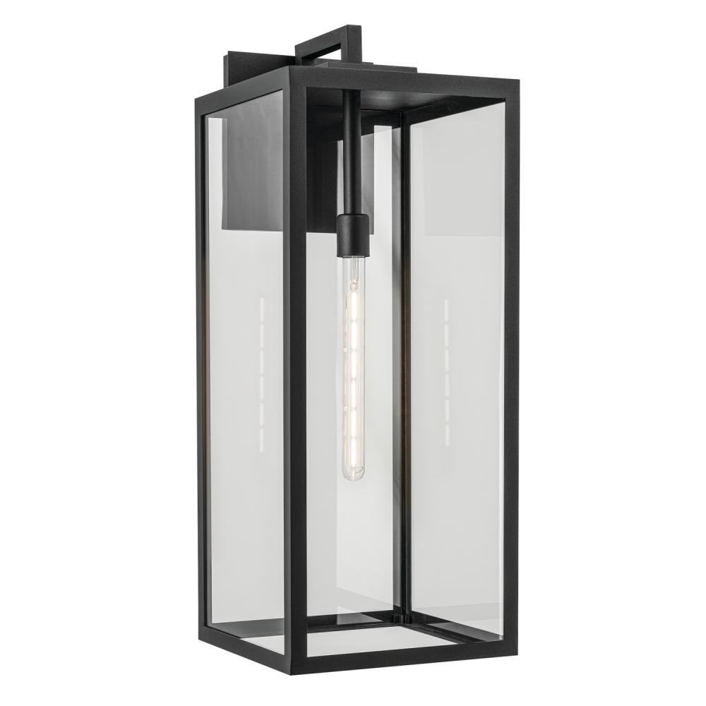 Branner 30 inch 1 Light Outdoor Wall Light with Clear Glass in Textured Black