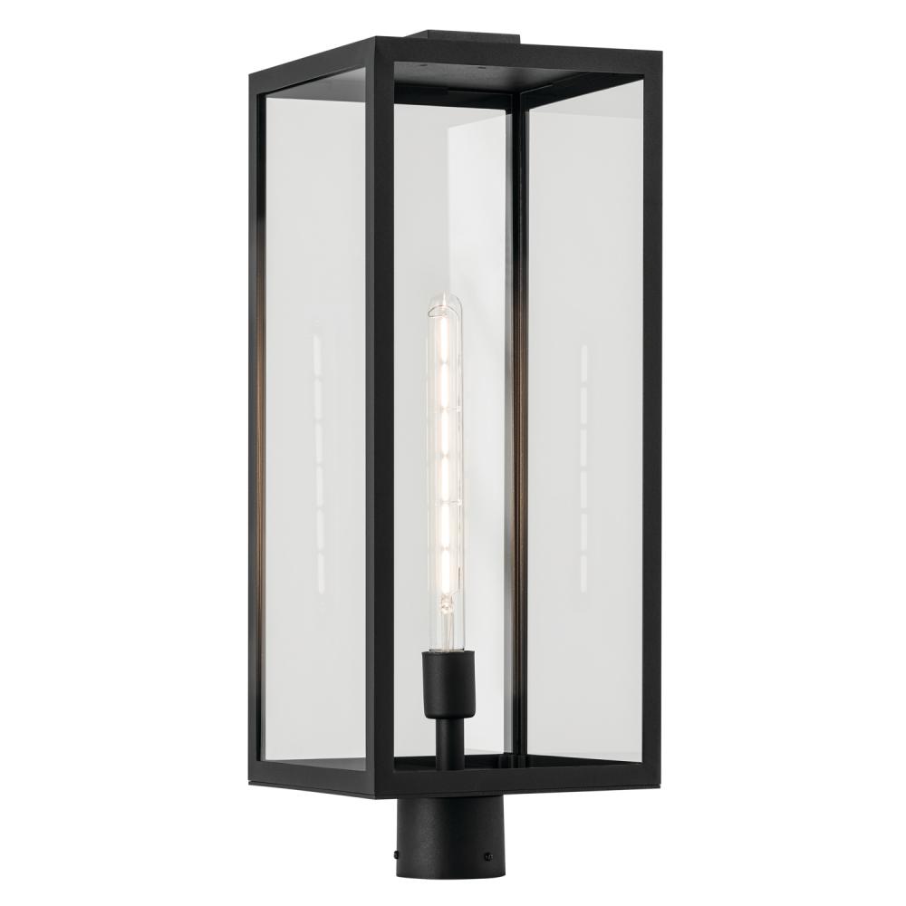 Branner 25.5 inch 1 Light Outdoor Post Light with Clear Glass in Textured Black