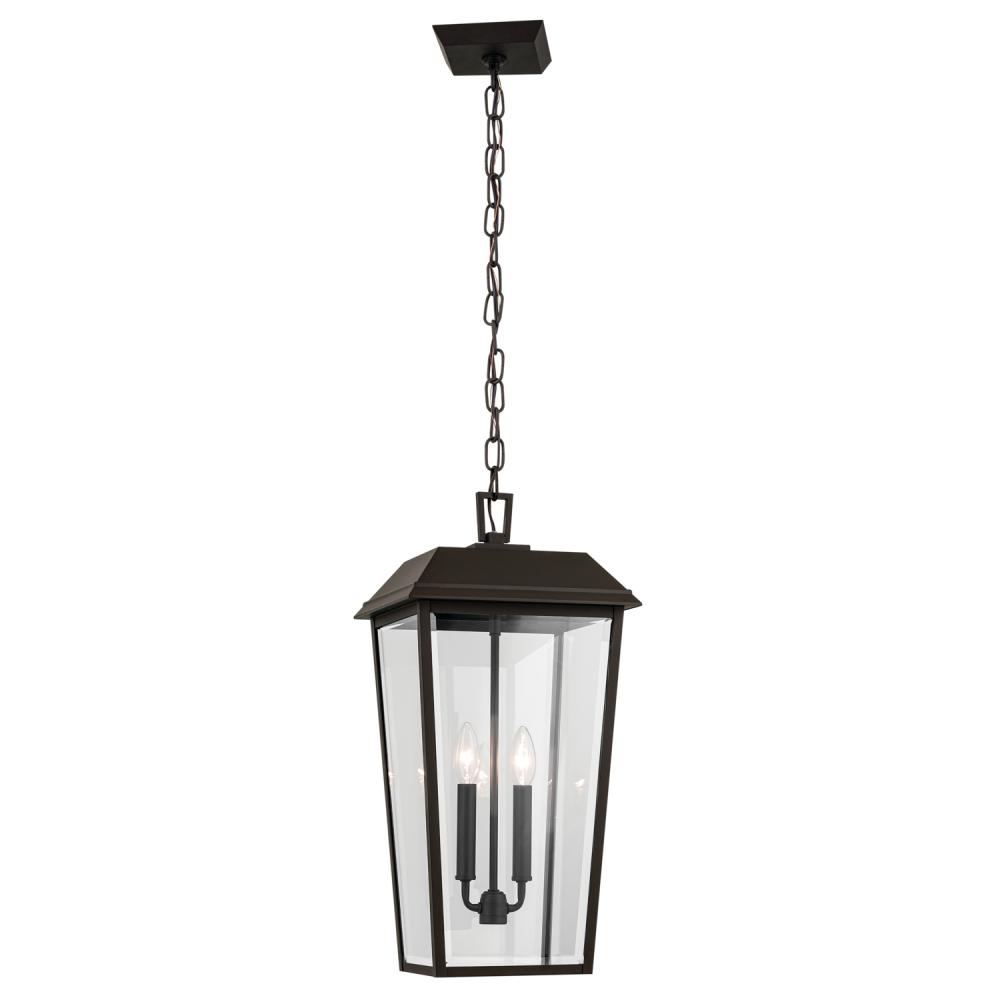 Mathus 22 inch 2 Light Outdoor Pendant with Clear Glass in Olde Bronze