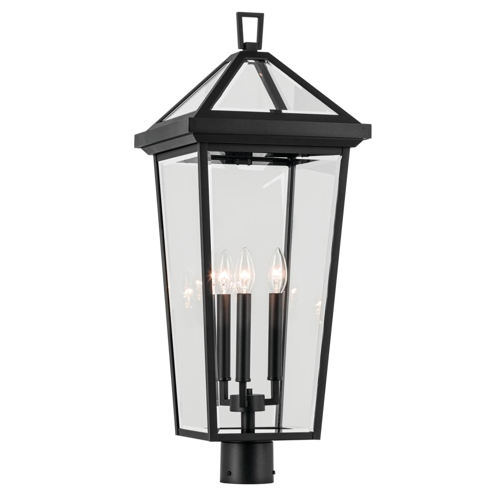 Regence 28.75 inch 3 Light Outdoor Post Light with Clear Glass in Textured Black