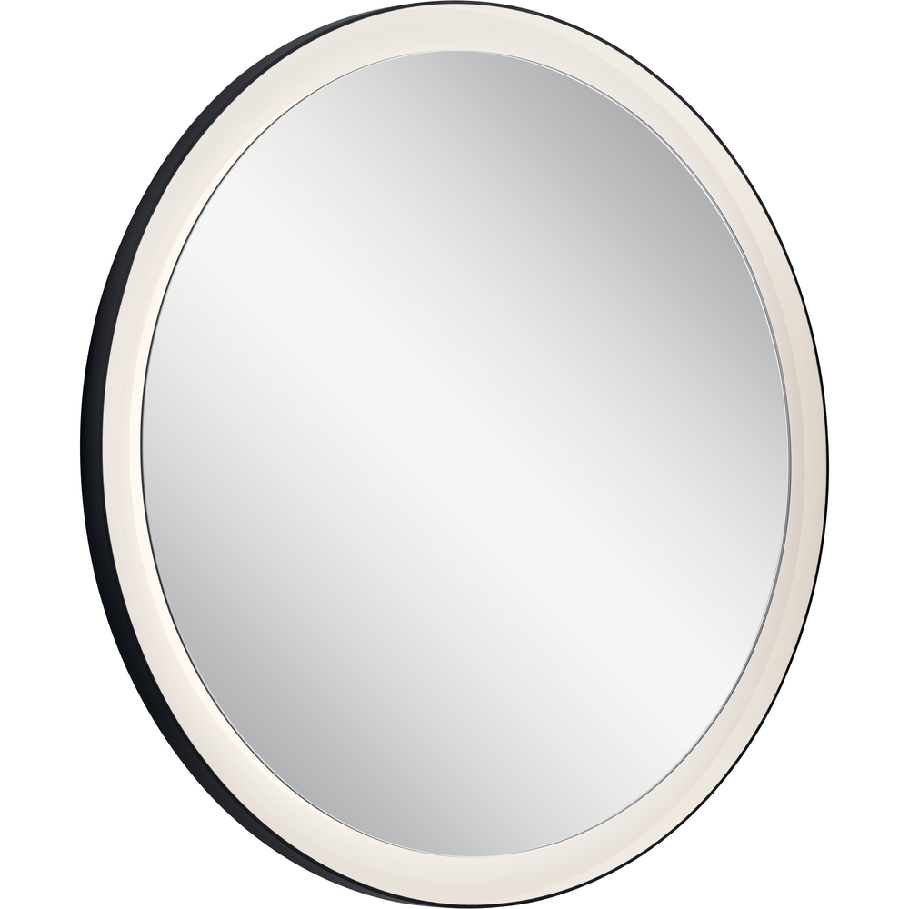 Ryame Round Lighted Mirror Black