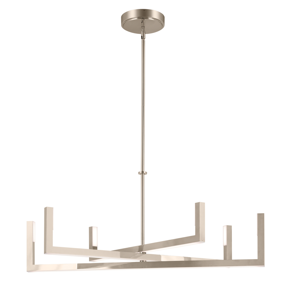 Priam 43.75 Inch 6 Light LED Chandelier in Polished Nickel