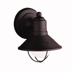 Seaside 7.5" 1 Light Outdoor Wall Light with Glass Globe Black