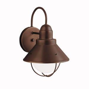 Seaside 12" 1 Light Outdoor Wall Light with Glass Globe Olde Bronze