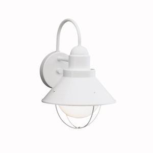 Seaside 12" 1 Light Outdoor Wall Light with Glass Globe White