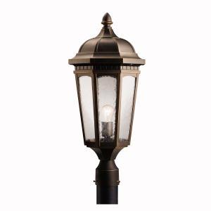 Courtyard 23.75" 1 Light Exterior Post Light with Clear Seeded Glass in Rubbed Bronze