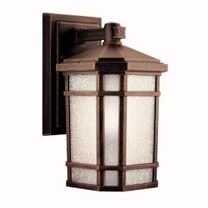Cameron 10.75" 1 Light Outdoor Wall Light with Etched Linen Glass in Prairie Rock