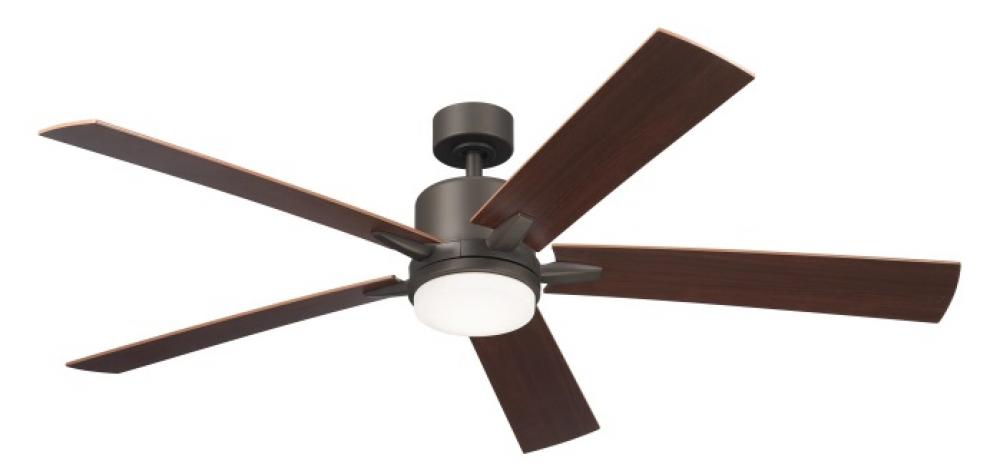 60" Lucian Elite XL 5 Blade Indoor Ceiling Fan with Etched Cased Opal Glass