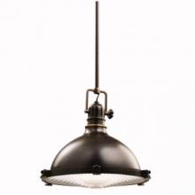 Kichler 2666OZ - Hatteras Bay 12" 1 Light Pendant with Clear Fresnel Lens Olde Bronze
