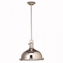 Kichler 2666PN - Hatteras Bay 12" 1 Light Pendant with Clear Fresnel Lens in Polished Nickel