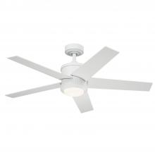 Kichler 300048MWH - 48" Brahm 5 Blade Indoor Ceiling Fan with Etched Cased Opal Glass