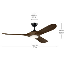 Kichler 310560SBK - 60 in Mylo Ceiling Fan with Satin Etch Cased Opal Glass in Satin Black with Aged Walnut Wood Blades