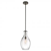 Kichler 42047OZ - Everly 17.75" 1 Light Hour Glass Pendant Clear Glass Olde Bronze