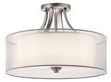Kichler 42387AP - Lacey 20" 4 LT Semi Flush with Satin Etched Cased Opal Inner Diffusers