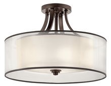 Kichler 42387MIZ - Lacey 20" 4 LT Semi Flush with Satin Etched Cased Opal Inner Diffusers