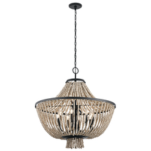 Kichler 43892DBK - Brisbane 31.75" 8 Light Chandelier in Distressed Black with Distressed Antique White Beads