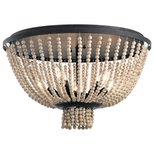 Kichler 43893DBK - Brisbane 11 inch 5 Light Flush Mount in Distressed Black with Distressed Antique White Beads