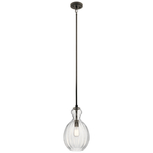 Kichler 43953OZ - Riviera 16" 1 Light Pendant with Clear Ribbed Glass in Olde Bronze