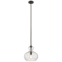 Kichler 43955OZ - Riviera 13" 1 Light Pendant with Clear Ribbed Glass in Olde Bronze