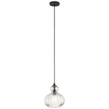 Kichler 43956OZ - Riviera 10.25" 1 Light Pendant with Clear Ribbed Glass in Olde Bronze