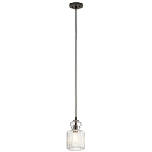 Kichler 43957OZ - Riviera 10.75" 1 Light Pendant with Clear Ribbed Glass in Olde Bronze