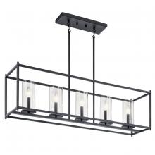 Kichler 43995BK - Crosby 5 Light Linear Chandelier Black