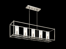 Kichler 43995NI - Crosby 13.75" 5 Light Linear Chandelier with Clear Glass Brushed Nickel
