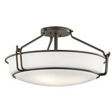 Kichler 44086OZ - Alkire 22" 4 light Semi Flush with Satin Etched White Glass in Olde Bronze