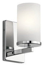 Kichler 45495CH - Crosby 9.25" 1 Light Wall Sconce with Satin Etched Cased Opal Chrome