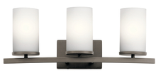 Kichler 45497OZ - Crosby 23" 3 Light Vanity Light Satin Etched Cased Opal Olde Bronze