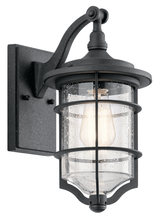 Kichler 49126DBK - Royal Marine 13.25" 1 Light Outdoor Wall Light with Clear Seeded Glass in Distressed Black