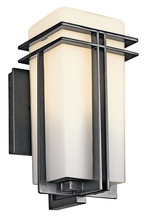 Kichler 49200BK - Tremillo 11.75" 1 Light Outdoor Wall Light with Satin Etched Cased Opal in Black