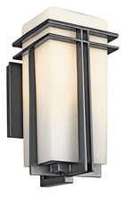 Kichler 49201BK - Tremillo 14.25" 1 Light Outdoor Wall Light with Satin Etched Cased Opal in Black