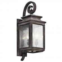 Kichler 49502WZC - Wiscombe Park 21.75" 3 Light Outdoor Wall Light with Clear Seeded Glass in Weathered Zinc