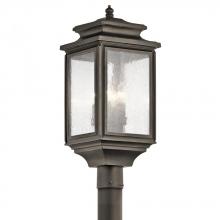 Kichler 49506OZ - Wiscombe Park 23.25" 4 Light Outdoor Post Light with Clear Seeded Glass in Olde Bronze