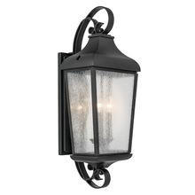 Kichler 49738BKT - Forestdale 30.75" 3-Light Outdoor Wall Light with Clear Water Glass in Textured Black