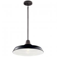 Kichler 49993BK - Pier 1 Light 16" Convertible Pendant Black