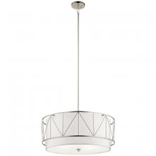 Kichler 52072SN - Birkleigh 11.5" 4 Light Pendant with Satin Etched Glass in Satin Nickel