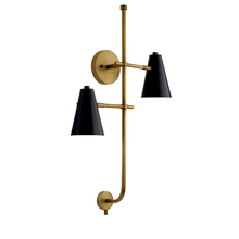 Kichler 52174BK - Sylvia 2 Light Wall Sconce Black and Natural Brass