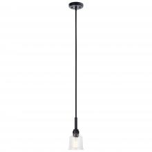Kichler 52399BK - Aivian 5" 1 Light Mini Pendant with Clear Glass Black