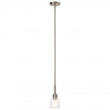 Kichler 52399NI - Aivian 5" 1 Light Mini Pendant with Clear Glass Brushed NIckel