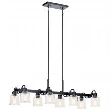 Kichler 52400BK - Aivian 42" 8 Light Linear Chandelier with Clear Glass Black