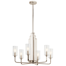 Kichler 52411PN - Kimrose 6 Light Chandelier with Clear Fluted Glass in Polished Nickel and Satin Nickel