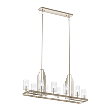 Kichler 52413PN - Kimrose 10 Light Linear Chandelier with Clear Fluted Glass in Polished Nickel and Satin Nickel
