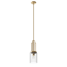 Kichler 52414BNB - Kimrose 1 Light Mini Pendant with Clear Fluted Glass in Brushed Natural Brass